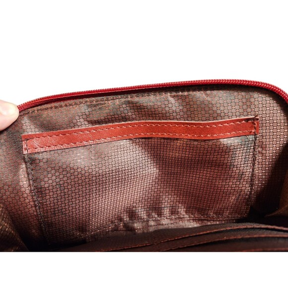 M.C. Marc Chantal Red Crocodile Embossed Leather Shoulder Handbag Purse *Read - Picture 13 of 16